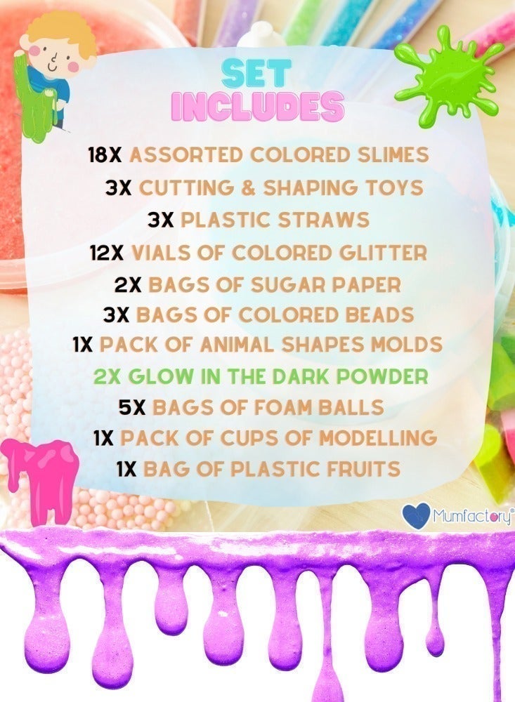 Mumfactory DIY Slime Kit for Kids Girls Boys, Party Favors & Great Gift, Glow in The Dark - Image 5